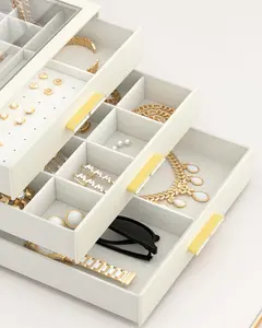 OUTEYOYO Handmade jewelry boxes, exquisite handicrafts, artworks in the room, and can also be sold in high-end jewelry stores Organiser Transparent christmas 2024 ornament