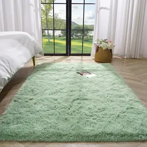 Soft Shag Rugs For Bedroom, Mint Green Fluffy Shaggy Rugs For Living Room Nursery, Luxury Modern Plush Carpet Girls Boys Kids Room Dorm Indoor Home Decor, Upgrade Non-Slip