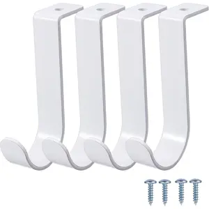 4PCS Closet Rod Brackets Heavy Duty 1 Inch to 1.5 Inch Round Closet Rod Holders, Wall Mount Closet Shelf Rod Pole Support Brackets Clothes Storage Hangers with Screws