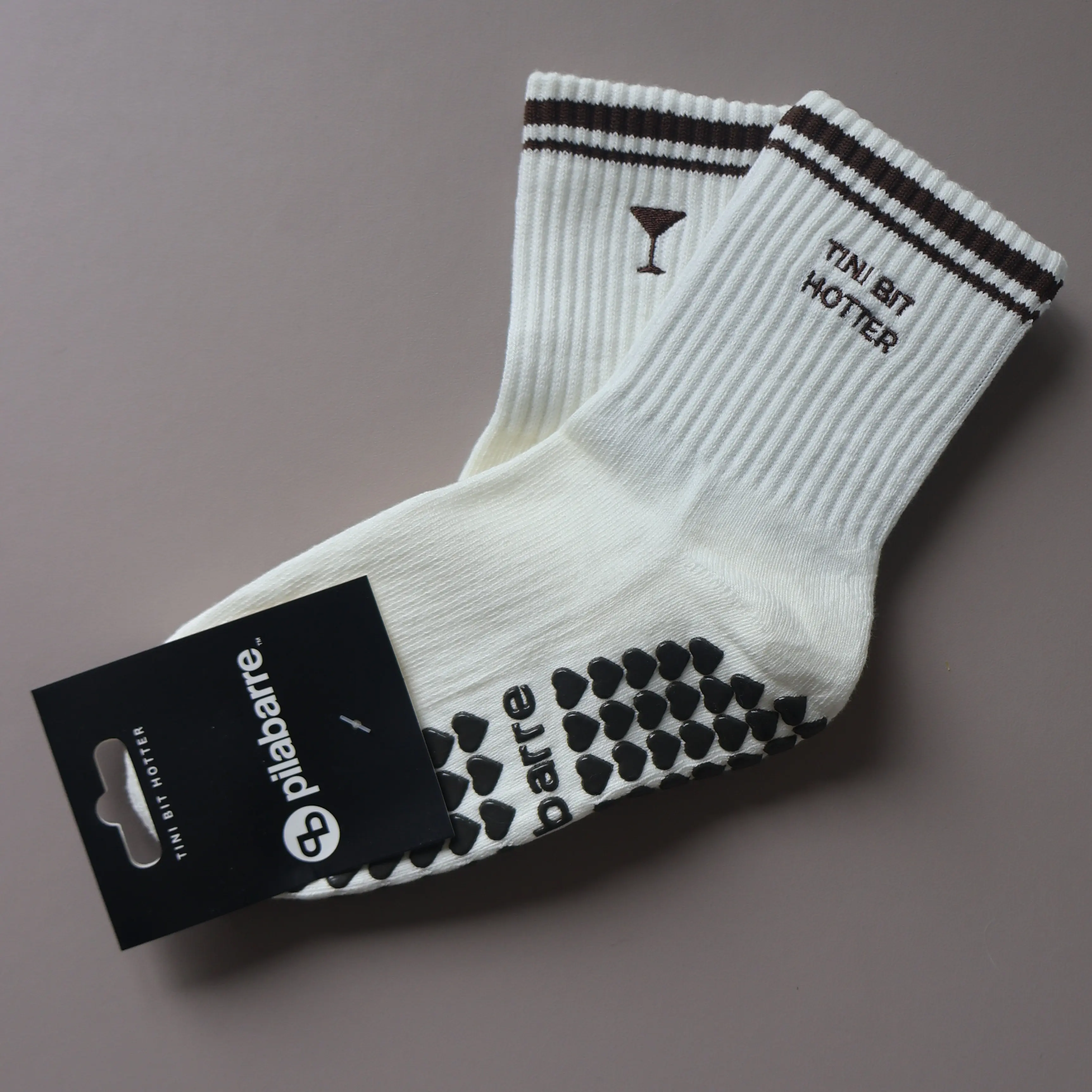 Tini Bit Hotter Grip Socks for pilates and barre - Martini pilates socks - Cute grip socks