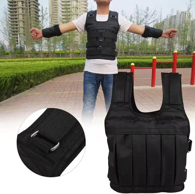 110Lbs Adjustable Weighted Vest, Fitness Equipment Accessory for Weight Training, Jogging and Walking