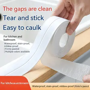 White Waterproof Caulk Tape 3.2m Self-Adhesive Sealing Tape for Bathroom Kitchen Sink Toilet Tub Edges Easy Application & Durability