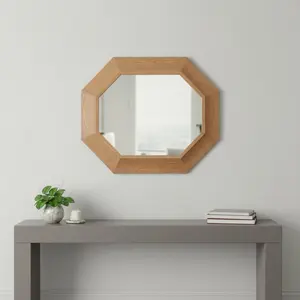 HomeRoots 632666 53 in. Natural Wood Abstract Rope Hanging Accent Mirror
