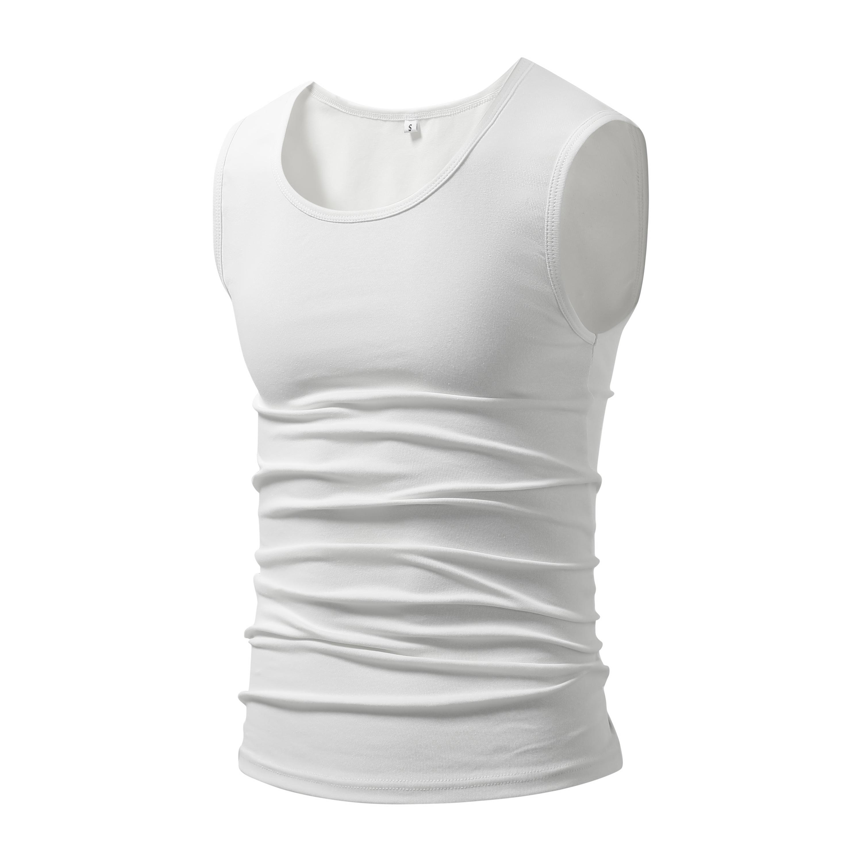Men’s summer sleeveless sports tank top with cotton blend, high elasticity, moisture-wicking and breathable, wrinkle-resistant and comfortable