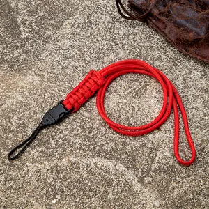 50CM Nylon Paracord keychain Mobile Phone Neck Straps Keychains ID Card Lanyard Necklaces Outdoor Camping Emergency Rope