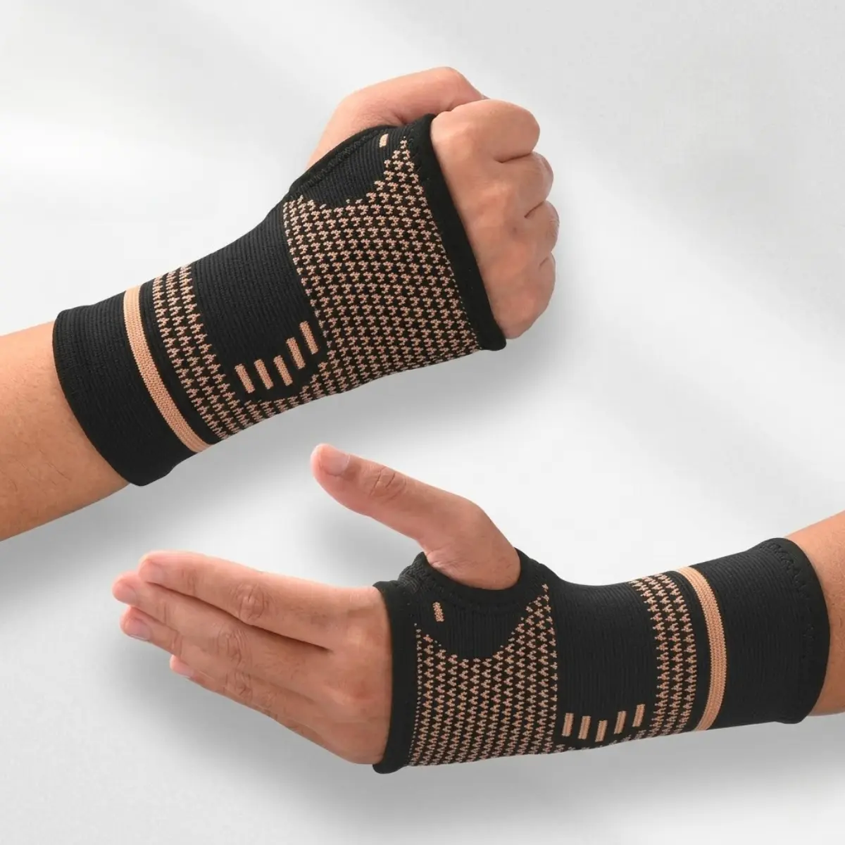 Adults' 3D Knit Athletic Wrist Brace - Copper-Infused Nylon Compression Sleeve with Non-Slip Support, Ideal for Multi-Sports, Weightlifting & Typing, Heat Compression Protective Gear