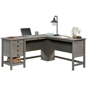 Sauder Cottage Road L-Shaped Desk with 2 Drawers & Open Shelf for Home Office & Study