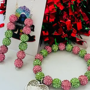 Sorority-Inspired Earrings & Bracelet Set