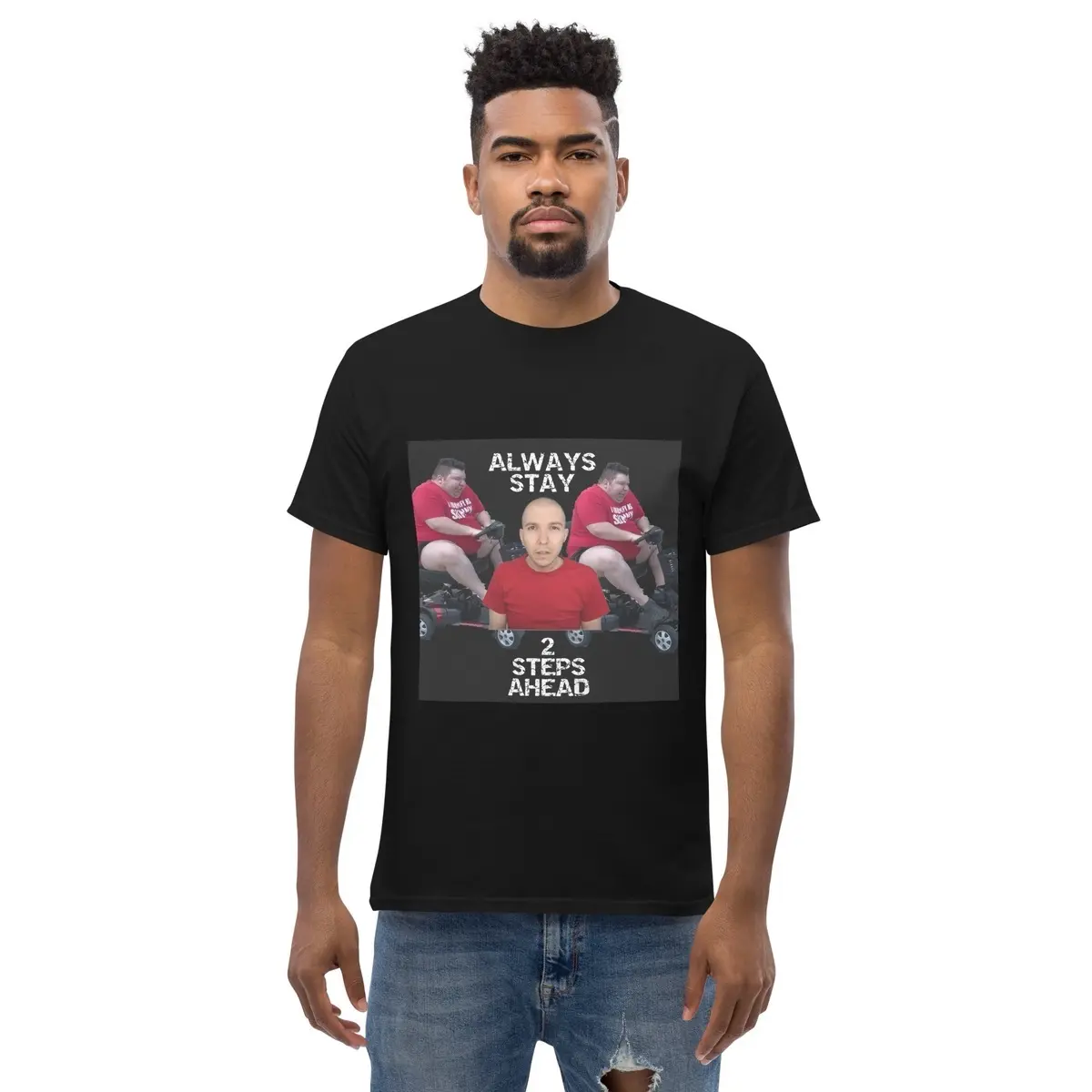 Nikocado Avocado 2 Steps Ahead Shirt - Soft and Breathable Cotton Material - Casual Menswear T-Shirt Top Day Graphic Underwear Man Streetwear