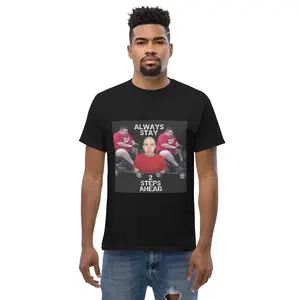 Nikocado Avocado 2 Steps Ahead Shirt - Soft and Breathable Cotton Material - Casual Menswear T-Shirt Top Day Graphic Underwear Man Streetwear