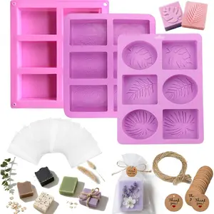 Soap Making Kit with 3 Silicone Molds, 48 Bags, 48 Gift Tags, 65ft Jute Twine – Craft Set for Handmade Soaps – Beginner & Professional