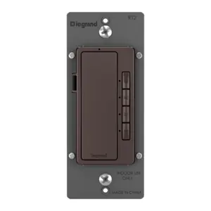 Legrand RT2DBCCV4 radiant 4-Button Digital Countdown Timer Switch, 10-60 Min, 600W, Neutral Required, Dark Bronze