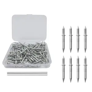 Double-ended Nails with Storage Box, Invisible Seamless Skirting Nails with Grooved Metal Shank, No Marks, Includes Installation Tool, Home Decor, Heavy Duty