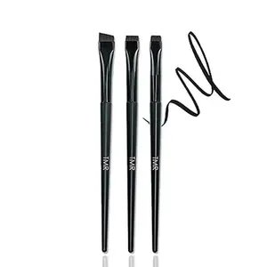 Angled eyeliner brush set, thin, flat, fine, winged brow brush. flat brush makeup brush eyeliner under eye brush, brocha para cejas (3 Pcs)