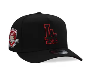 Limited 2026 LA Dodgers 9FORTY Snapback - Black Hat Red Outline Logo Red Bottom with 50th Anniversary Side Patch