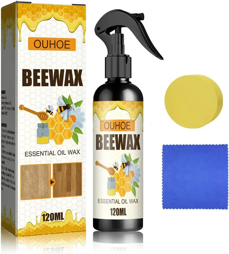 Beeswax Wood Polish & Cleaner – Furniture & Floor Polish for Living Room, Kitchen & Wooden Surfaces, 1 Pc
