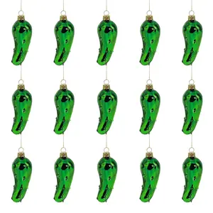 Bulk Legend of the Pickle Glass Christmas Ornaments with Card - 48 Pc.