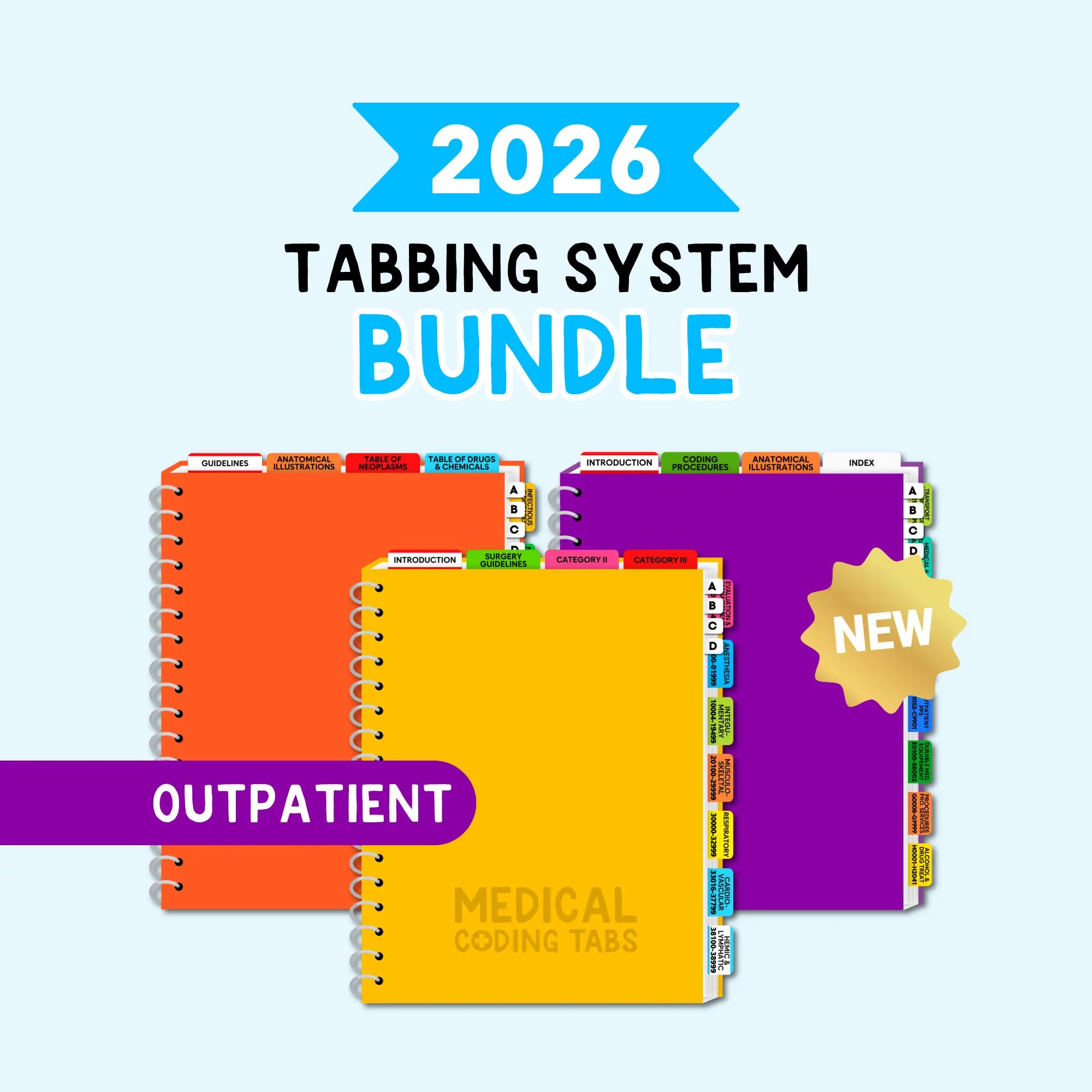 2026 Tabbing System BUNDLE | OUTPATIENT | Medical Coding Tabs