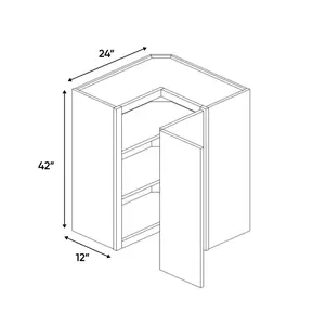 Liberty Shaker Black - 42 Inch Wall Square Corner Wall Cabinet - 24" Width x 42" Height x 12" Depth