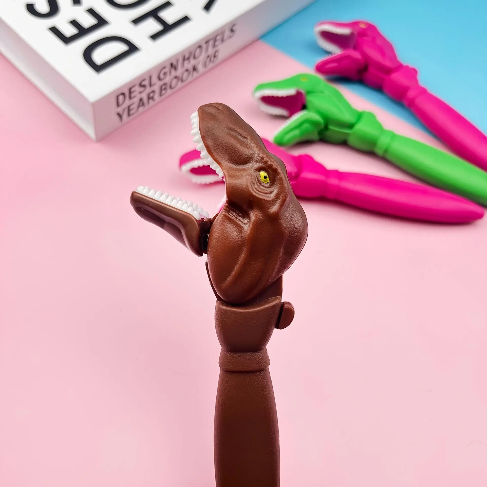 3pcs big mouth dinosaur gel pen, interesting office and school stationery, unique gift idea, ballpoint pen dinosaur big mouth pen Tyrannosaurus Rex shape pen, student learning stationery prize, Writing Pen, Unique Pens
