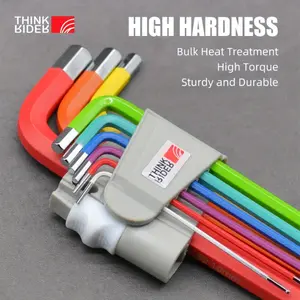 ThinkRider 9 Function Color Bike Repair Tools L-Wrench Bicycle Inner Hexagon Tool Hex Key Wrench Set1.5/2/2.5/3/4/5/6/8/10mm Ball-Ended