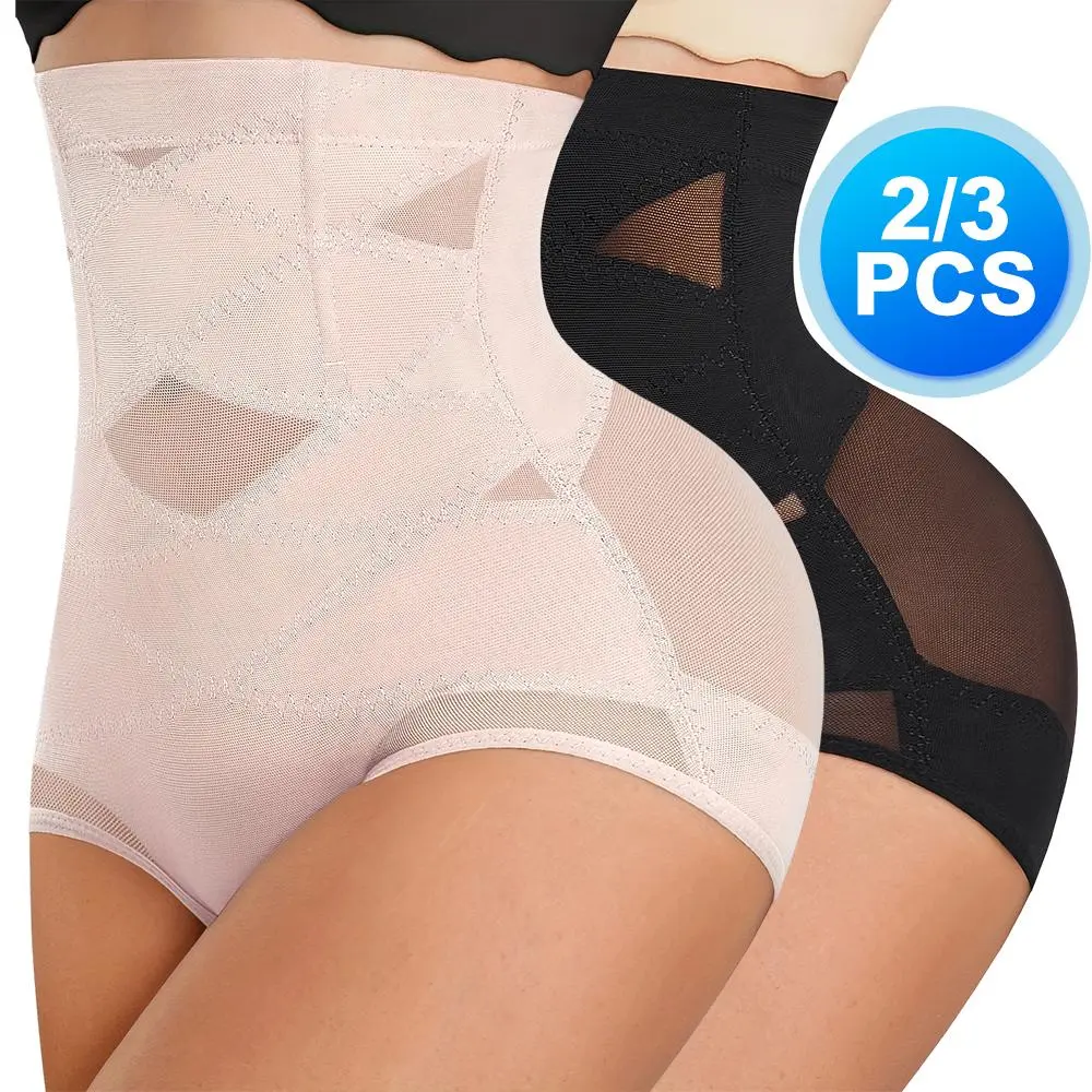 2/3PCS Womens' Tummy Control High Waist Trainer Panties, Compression Underwear, Body Shaper Stomach Girdle Panty Seamless Postpartum