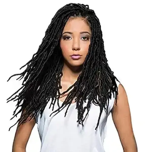 Bobbi Boss Nu Locs Crochet Extensions, 18 Inches Hand-Made Synthetic Hair, Pre-Looped Strands with Natural Texture, Hot Water Setting, 21 Strands