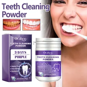 Purple White Teeth Powder, Baking Soda Deep Stain Remover, Teeth Polishing Fresh Breath, 7 Days Effective Brightening, Portable Oral Care for Men Women