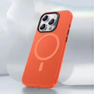 For iPhone 15 Pro Benks Light Sand Series MagSafe Magnetic Shockproof Phone Case(Orange)
