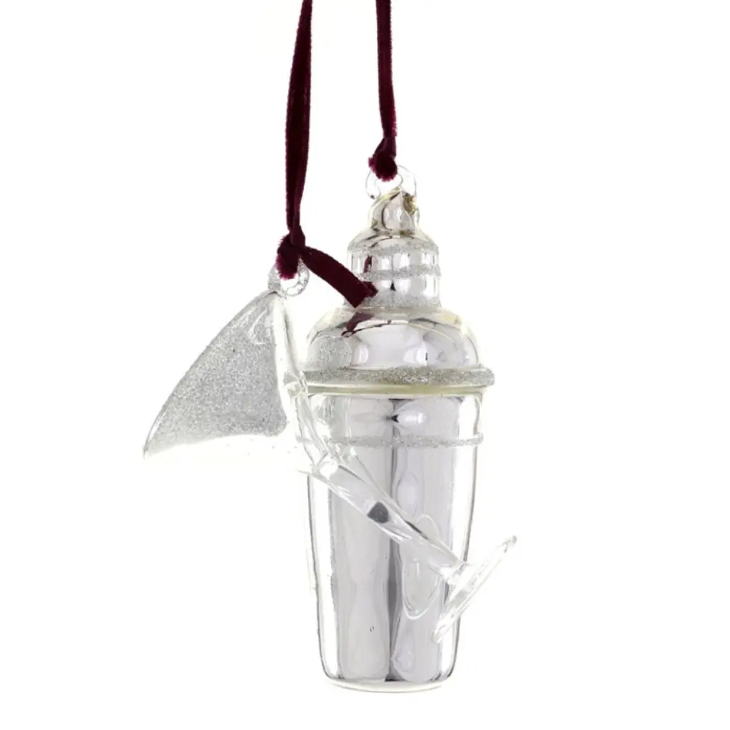 Cody Foster Martini Glass and Shaker Ornament