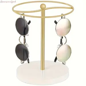 Minimalist Smooth Metal Desktop Sunglasses Organizer Stand - Decor Room Decor Eyeglass Display Rack, Multi-Pair Eyewear Holder for Retail Stores, Home Use