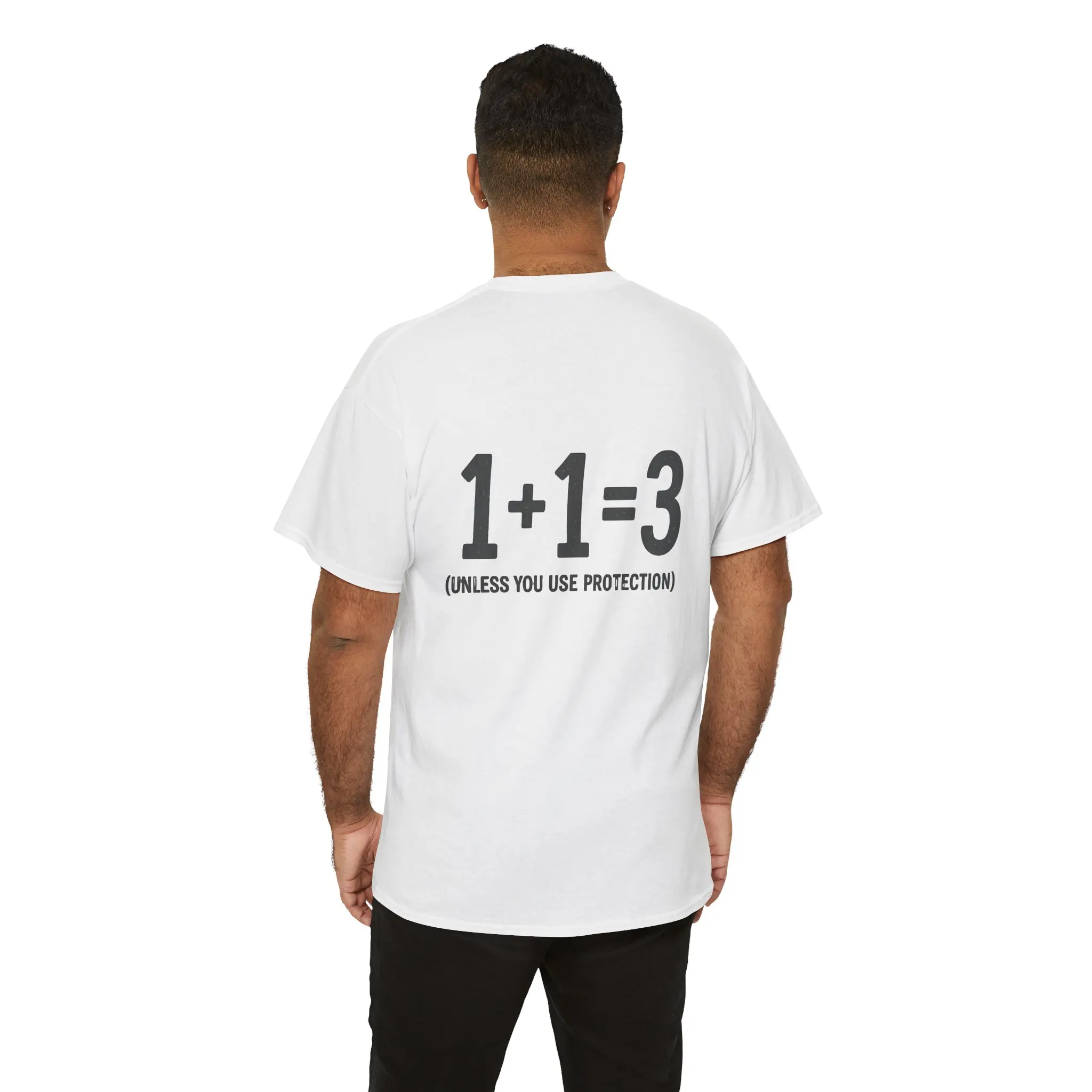 1.1.3 Tee | Funny Math Pregnancy Shirt, Back Print (Unless You Use Protection)