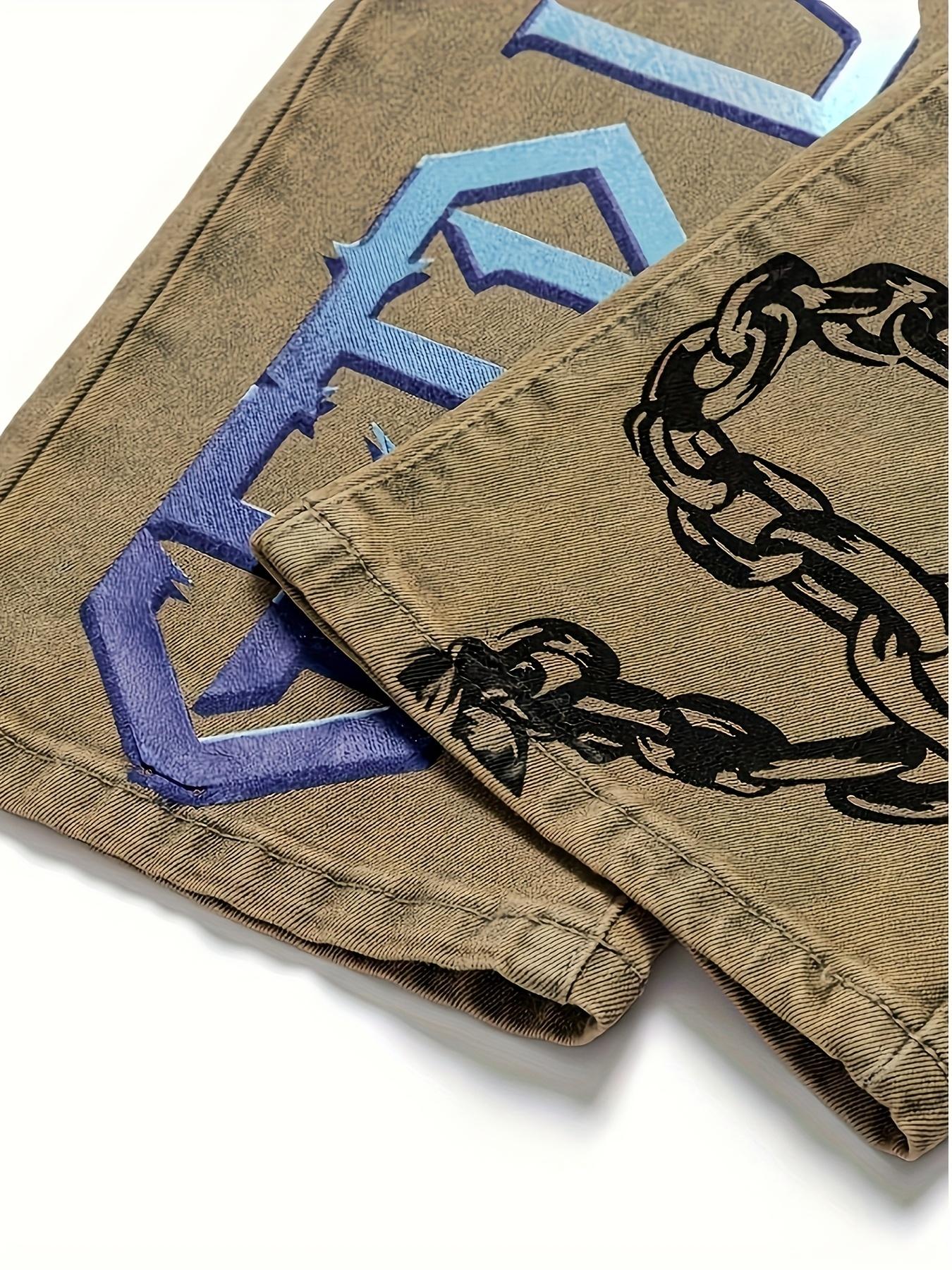 Men’s Y2K Printed Straight-Leg Jeans — European & American Fashion Trend