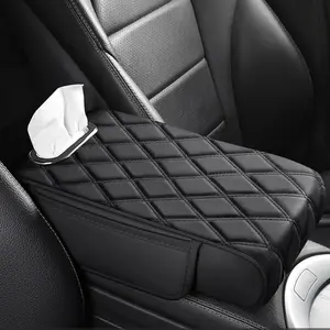 Car armrest box with raised water cup holder and paper armrest box for all seasons