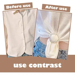 4 Counts Women Clothing Scarf Ring, Rhinestone & Pearl Design for Stylish Outfits