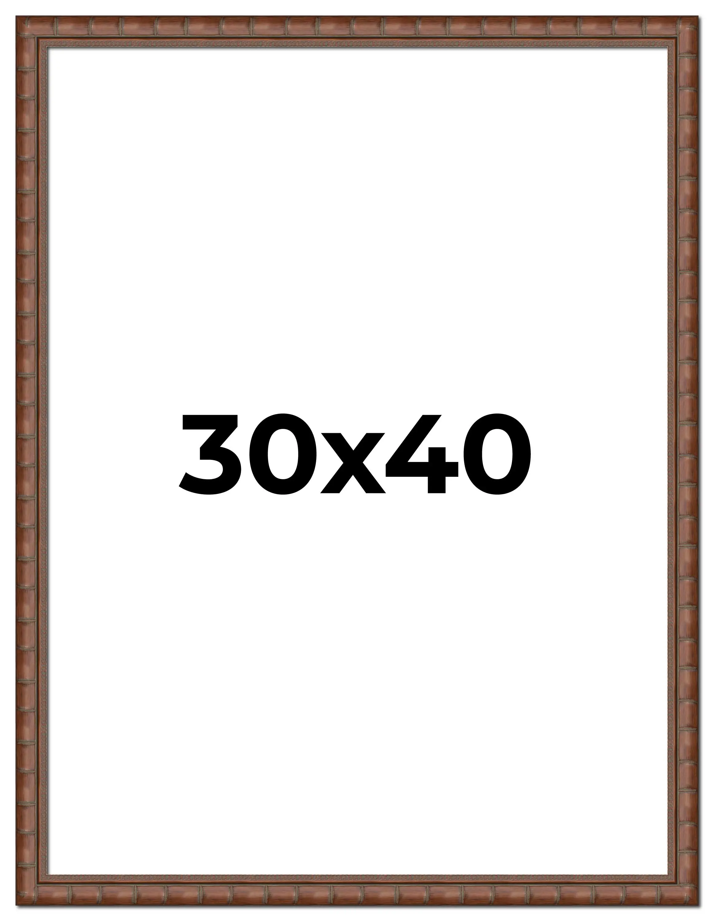 30x40 Brown Modern Bamboo Picture Frame - UV Acrylic, Foam Board Backing, Hanging Hardware