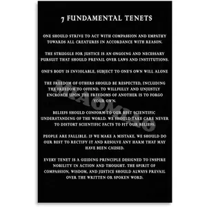 The 7 Fundamental Tenets of The Satanic Temple Poster LaVeyan Satanism Poster (3) Canvas Painting Wall Art Poster for Bedroom Living Room Decor 16x24inch(40x60cm) Unframe-style