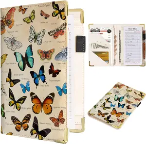 Server Book Waitress Book with Zipper Pockets and Magnetic Pocket, Waiter Wallet Server Booklet Fit Apron