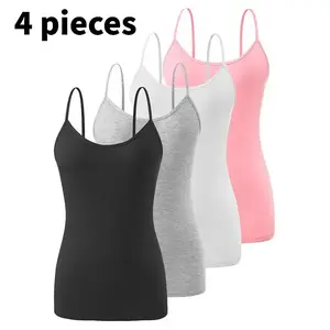 4-piece set of women's casual simple vest, wireless bra-T, integrated with chest cushion base shirtRAIMENTRY