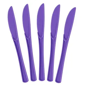 Heavy Duty Purple Plastic Knives - 7.75 in. | 50 Count