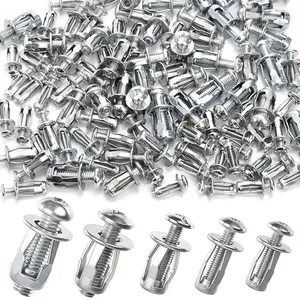 25-40 Pcs Expansion Screw Petal Nut, M4 M5 M6 M8 Hollow Wall Anchors Nuts Kit with Screws, Steel Drywall Anchors Jack Nuts