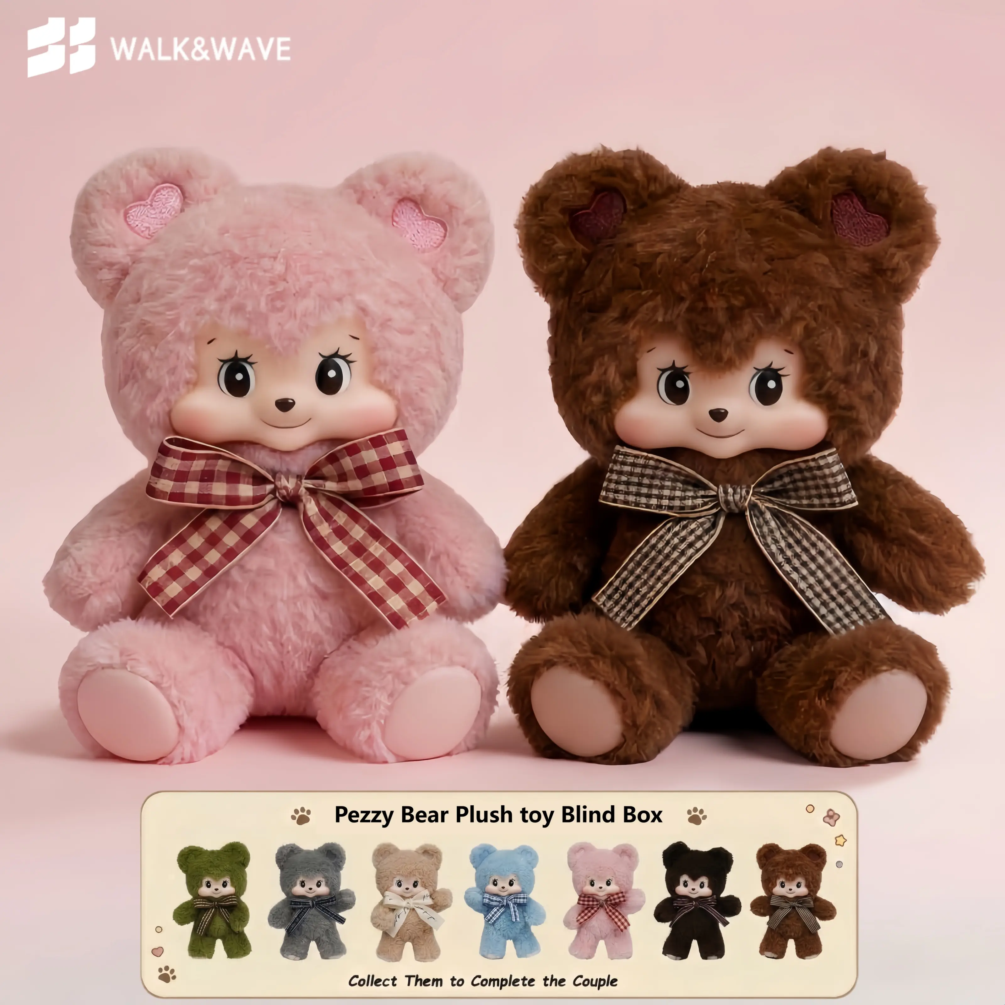 Pezzy Bear Handmade Soft Adorable Stuffed Toy Blind Box - Festive Outfit Cuddly Doll, Bag Charm, Christmas Gift for Kids, Collectible Plush Blind Bags