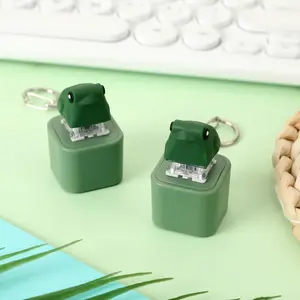 Rechargeable Croaking Frog Keychain 2 Pack Noise Maker with Colorful Lights Portable Keyboard Clicker Anxiety Relief Sensory Toys for Adults and Kids