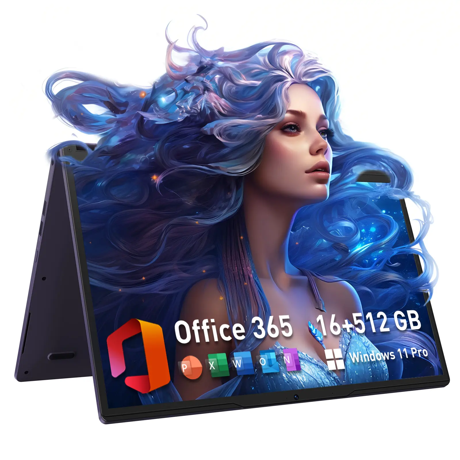 TPV 15.6" 2-in-1 Multitouch Touchscreen Laptop - Core m3 8100Y, 16GB RAM, 512GB High-Speed SSD, IPS Full HD Display, Wifi 5, BT5.1, Windows 11 Pro, USB Type-C, Lightweight Portable Student High-Speed SSD Laptop for Work & Study, High-Speed Ssd Laptops