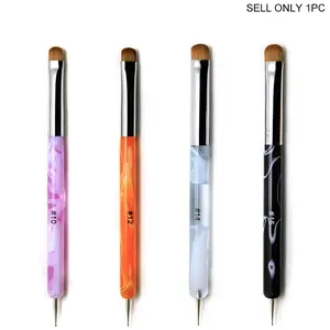 Dual-Ended French Manicure Brush, Wave Handle Design, Semi-Circle Tip for Precision Gel Application & Edging, Essential Nail Art Tool