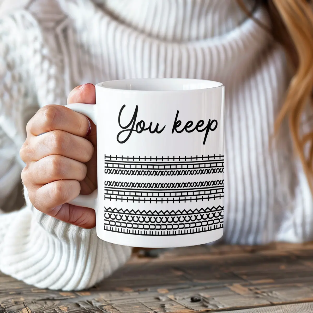 Gift - You Keep Me Sane Hidden Message Mug, Funny Optical Illusion Gift, Coffee Mug For Coworkers, Friends - Drinkware