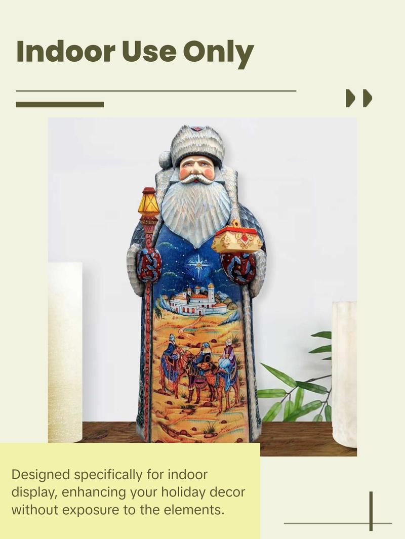 Flight into Egypt Three Kings Santa Hand-Painted WOODCARVED Masterpiece by G. DeBrekht - Nativity Holiday Decor - 215621 Flight into Egypt Three Kings Santa Hand-Painted WOODCARVED Masterpiece by G. DeBrekht - Nativity Holiday Decor - 215621