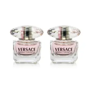 Versace Bright Crystal Eau de Toilette Mini Splash – 2 Pack Miniature Set (0.17 oz / 5ml each) Glam Elegant Alluring Fragrance Elegant Perfume