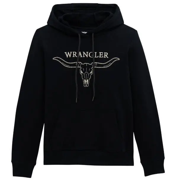 Wrangler Retro Hoodie in Black Beauty - Western Pullover Hoodie