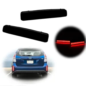 2pcs Smoke Full Red LED Rear Bumper Reflector Lights For 2023+ Toyota GR Corolla E210, Replace OEM # 8191047010 8192047010 81920-47010 81910-47010 TO1184106 TO1185106